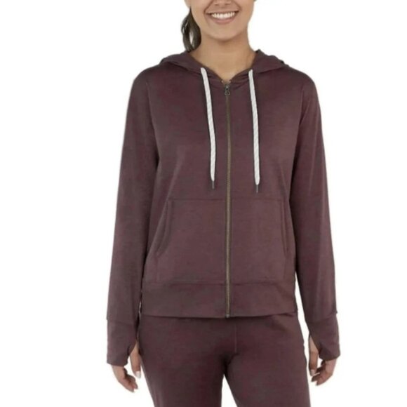 KIRKLAND Signature Women's Moisture Wicking Lightweight Hooded Jacket, Red, S - Picture 1 of 4